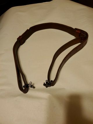 Vintage 1 " Leather Rifle Sling With Swivels