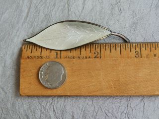 Vintage Sterling Silver & Enamel Brooch Pin Leaf David Anderson 002 5