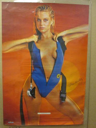 Vintage Shawn Weatherly Poster Hot Girl Car Garage Man Cave 1985 8245