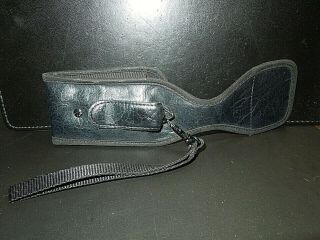 Vintage Black Leather Cell Phone Case Vertical Pouch W/ Belt Clip & Velcro Close