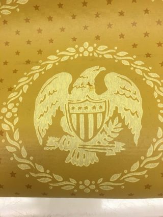 Vintage Roll Of Yellow Usa Eagle Seal Wallpaper Roll Q4