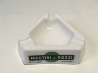 Vintage Martini Rossi Ashtray White Porcelain Ceramic Made In France Vermouth