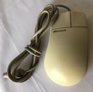 Retro Vtg Microsoft Mouse Port Compatible Mouse 2.  0a Ps/2 Trackball Wired 62687