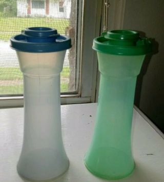 Tupperware Salt And Pepper Shakers Hourglass Large 6 " - Vintage