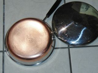 9 " Vintage Revere Ware Frying Pan Skillet W Lid Copper Clad Made In Usa Rome Ny
