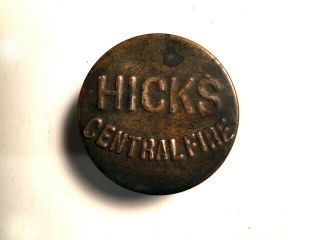 Vintage Hicks Central Fire Percussion Caps Tin