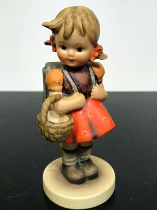 Vtg Goebel Hummel Germany School Girl Backpack Art Statue Figurine 81