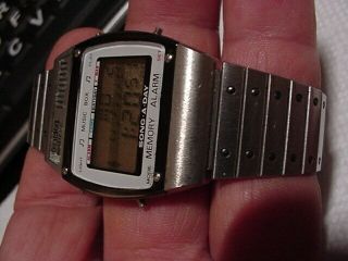 Vintage Omni Melody Lcd 4 Alarm Chronograph Digital MEN Wrist Watch X mas B Day 3