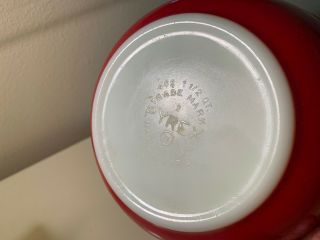 Vintage Pyrex Red Mixing Bowl 402 1½ Qt.  Primary Colors Nesting Bowl 3