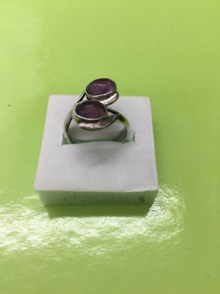 A Vintage Silver Ring With Amethyst 925 Size M