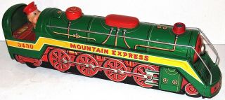 Vintage Mt Modern Toys Japan B/o Mountain Express Tin Train Engine Locomotive