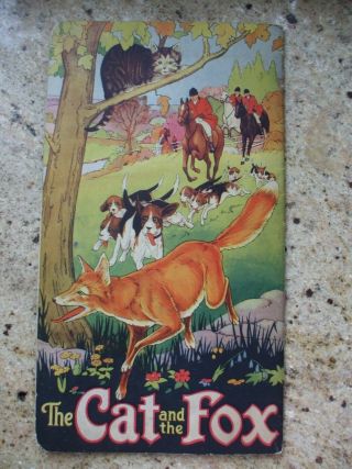 Antique Children’s Book The Cat And The Fox 1930 Stecher Litho Lg Bright Culver
