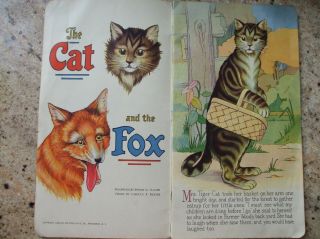 Antique Children’s Book The Cat and the Fox 1930 Stecher Litho LG Bright Culver 2