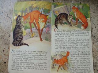 Antique Children’s Book The Cat and the Fox 1930 Stecher Litho LG Bright Culver 5