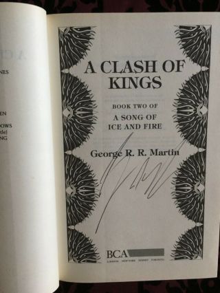 Signed George R R Martin book - Game Of Thrones book 2 - A Clash Of Kings 2