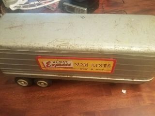 Vintage Louis Marx Hi - Way Express Van Lines Coast To Coast Trailer