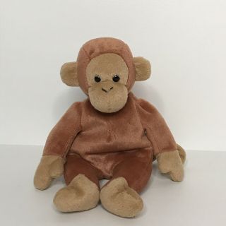 Vintage 1995 Ty Bongo Beanie Baby Plush Stuffed Animal Monkey 9 "