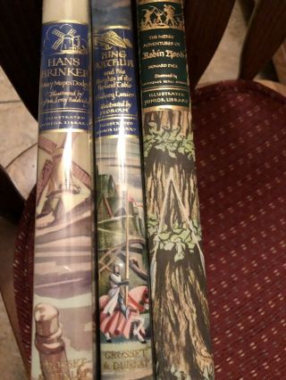 3 Vintage Illustrated Junior Library Edition Books
