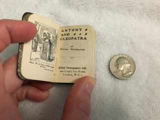 Antique Miniature Shakespeare Book Antony And Cleopatra Old Mini Leatherette