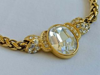 Vintage Jewellery Wonderful Signed Monet Gold & Crystal Necklace & Earring Set