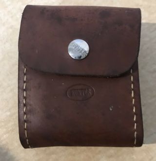 Vintage Hunter Rifle Shell / Cartridge Holder Belt Or Pocket Brown Leather