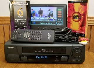 Admiral Jsj - 20450 Vhs/vcr Player Recorder W Remote Vhs Tape And Av Cables