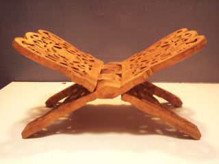 Vintage Hand Carved Wooden Book Stand