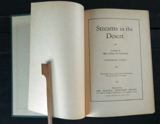 Streams In The Desert by Mrs.  Chas.  E.  Cowman 1933 Hardcover VG 5