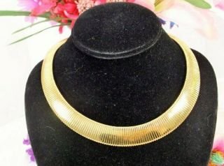 Vintage Estate Emma Page Rich Gold Tone Omega Collar Necklace