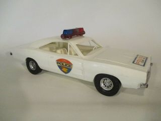 Vintage Processed Plastic Co.  1969 Dodge Charger Police Car White