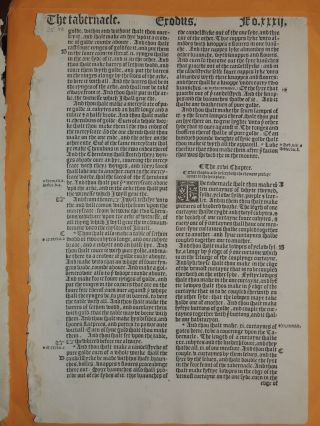 1539 / 1540 Great Bible Leaf Exodus God Tells Moses To Build Ark & Tabernacle