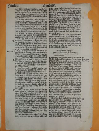 1539 / 1540 Great Bible Leaf Exodus God tells moses to build Ark & Tabernacle 2