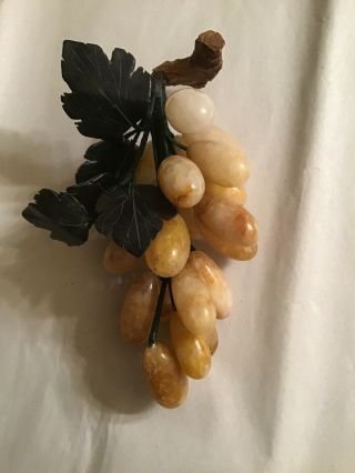 1 Vintage Carved Stone Marble Alabaster Grape Clusters Fruit Decor