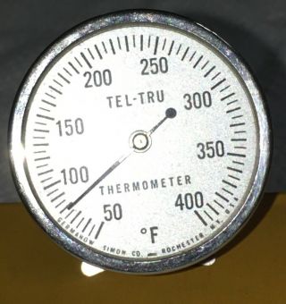 Vintage Tel - Tru Industrial Thermometer 50/400 F Germanow Simon Co.  Rochester,  Ny