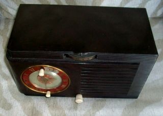 Vintage 1947 Ge Model 60 Tube Radio Alarm Clock Bakelite Case