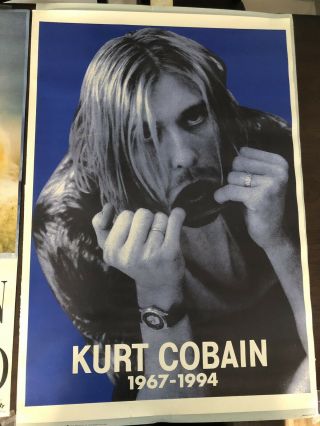 Kurt Cobain 24x35 Memorial Poster 1994 Nirvana Vtg Vintage Retro
