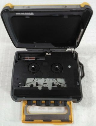 Yellow Sony Sports Walkman AM/FM Radio Cassette Player WMSXF33 Mega Bass Bundle 4
