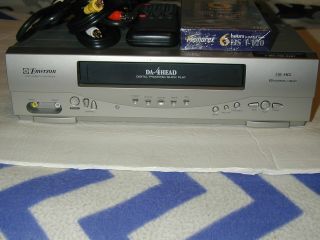 Emerson Ewv404 Vcr Player/ Recorder Vhs,  Cables,  Remote,  Blank Tape