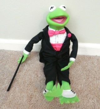 Kermit The Frog Plush Toy Black Tuxedo 18 " Vintage