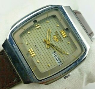 Vintage Seiko 5 6309 17j Men Automatic Japan Dial Wrist Watch C0559