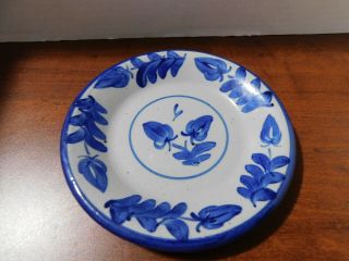 Vintage 1975 Bastine Noblesviile In Pottery Blue Splatterware Plate 6.  25 " Design