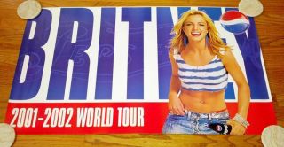Vintage Britney Spears 2001 - 2002 World Tour Pepsi Promo Poster