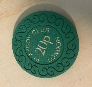 Vintage London Playboy Club 20p Gaming Casino Chip -