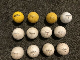 12 Vintage Jack Nicklaus Golden Bear Golf Balls Yellow White Mcgregor