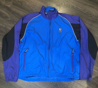 Vtg Pearl Izumi Cycling Jacket Vented Winbreaker Size L Purple/royal Blue/black