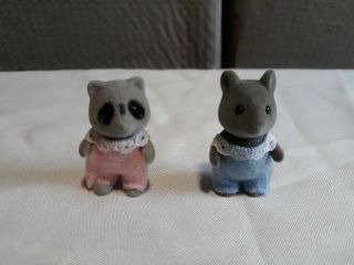 Calico Critters Sylvanian Families Baby Raccoon And Thistlethorn Mouse Vintage
