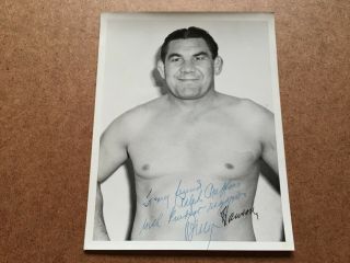 Vintage Billy Hanson Autograph Signed 8.  5 " X 6.  5 " Photo Boxer? Wrestler?