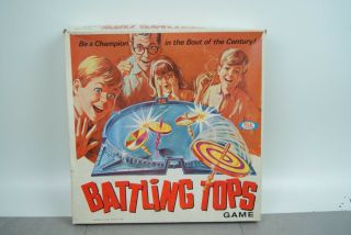 Vintage 1968 Ideal Battling Tops Action Game Complete