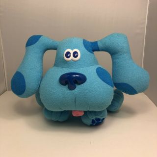 Vintage Nickelodeon Blues Clues Tyco 1997 Pose A Blue Plush Dog Sitting
