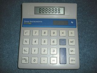 Vintage Texas Instruments Ti - 1795 Mini Basic Desktop Solar Powered Calculator